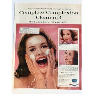 Vintage 1961 Noxzema Skin Cream Cleanser Beauty Advertisement Print Ad